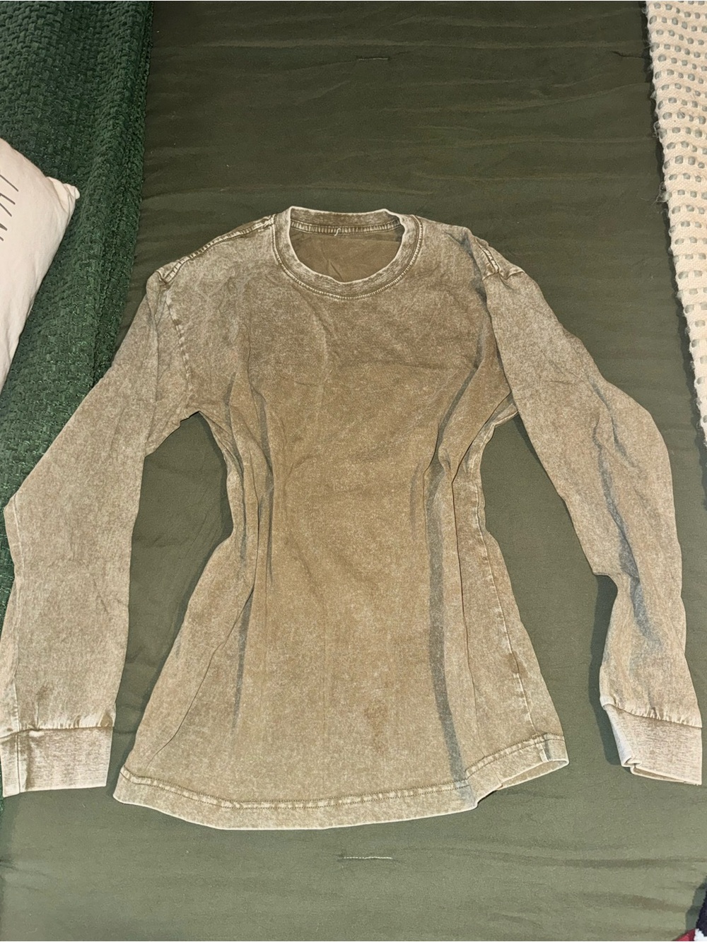 Women’s Long Sleeve Crewneck Top - Faded Olive